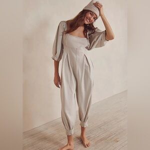 Free People Cream Jumpsuit